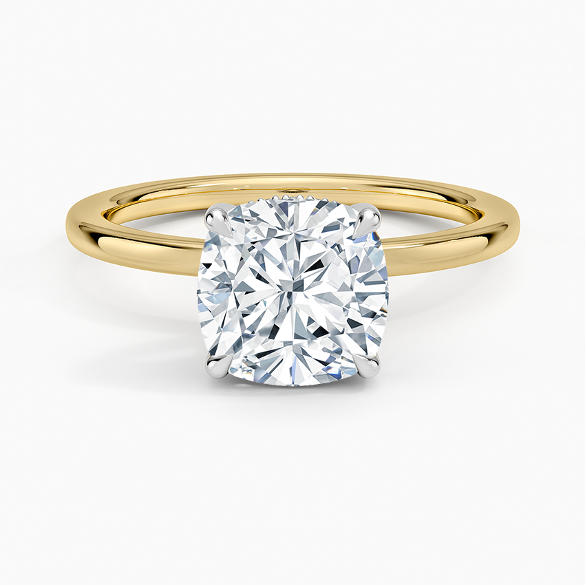 Adorned Mixed Metal Diamond Engagement Ring