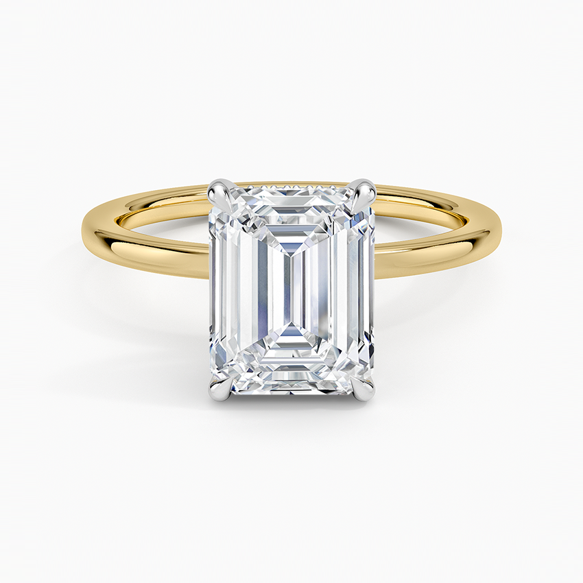 Adorned Mixed Metal Diamond Engagement Ring