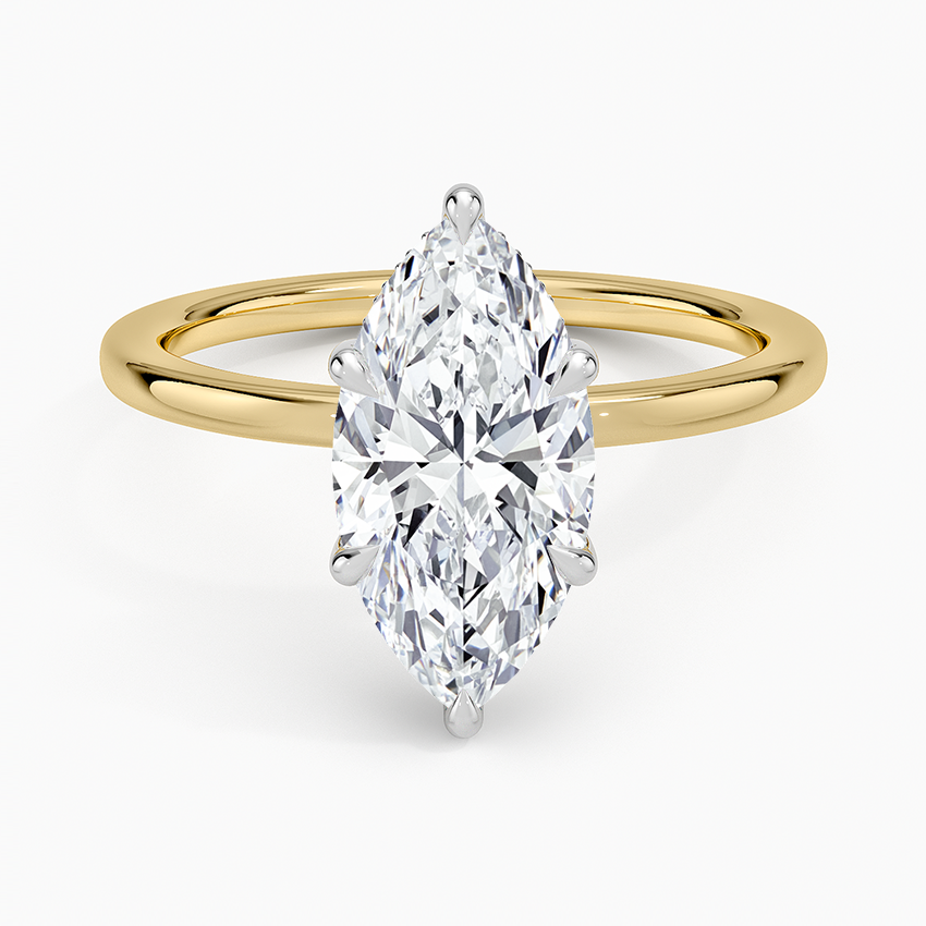 Adorned Mixed Metal Diamond Engagement Ring