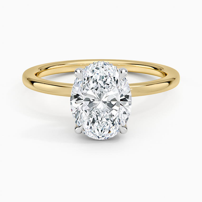 Adorned Mixed Metal Diamond Engagement Ring