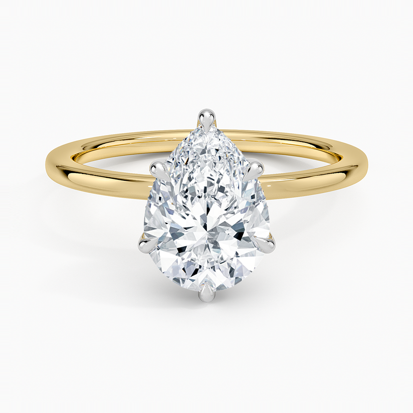 Adorned Mixed Metal Diamond Engagement Ring