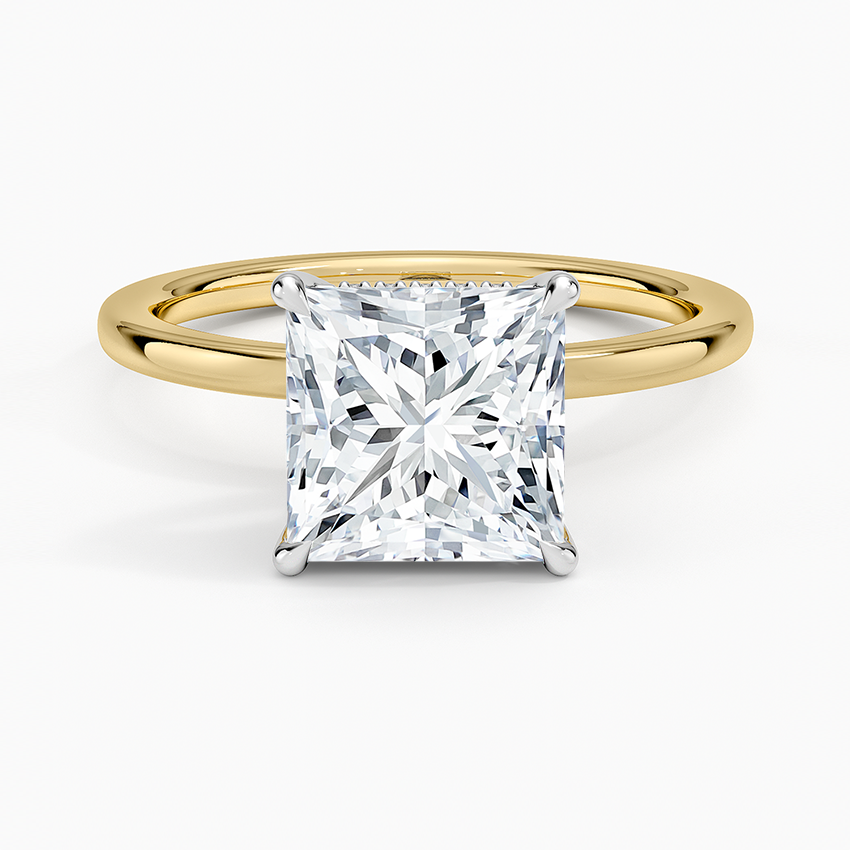 Adorned Mixed Metal Diamond Engagement Ring
