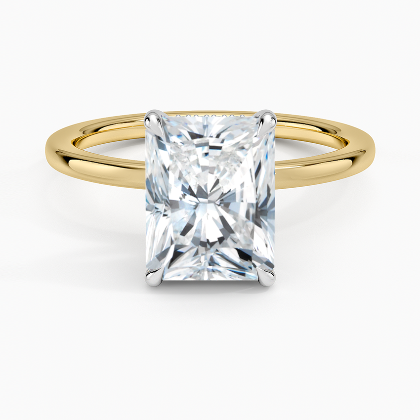 Adorned Mixed Metal Diamond Engagement Ring