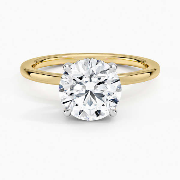 Adorned Mixed Metal Diamond Engagement Ring