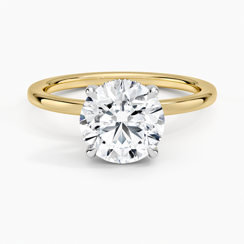 Adorned Mixed Metal Diamond Engagement Ring