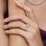 Rosette Diamond Engagement Ring in white gold