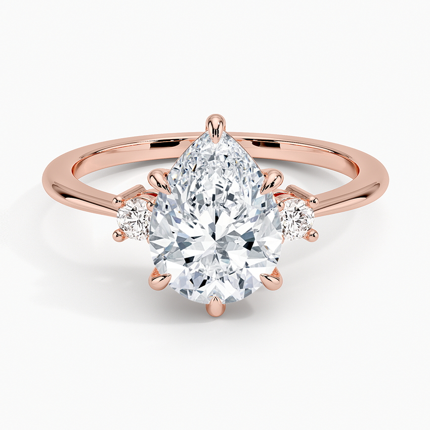 Petite Selene Three Stone Diamond Engagement Ring