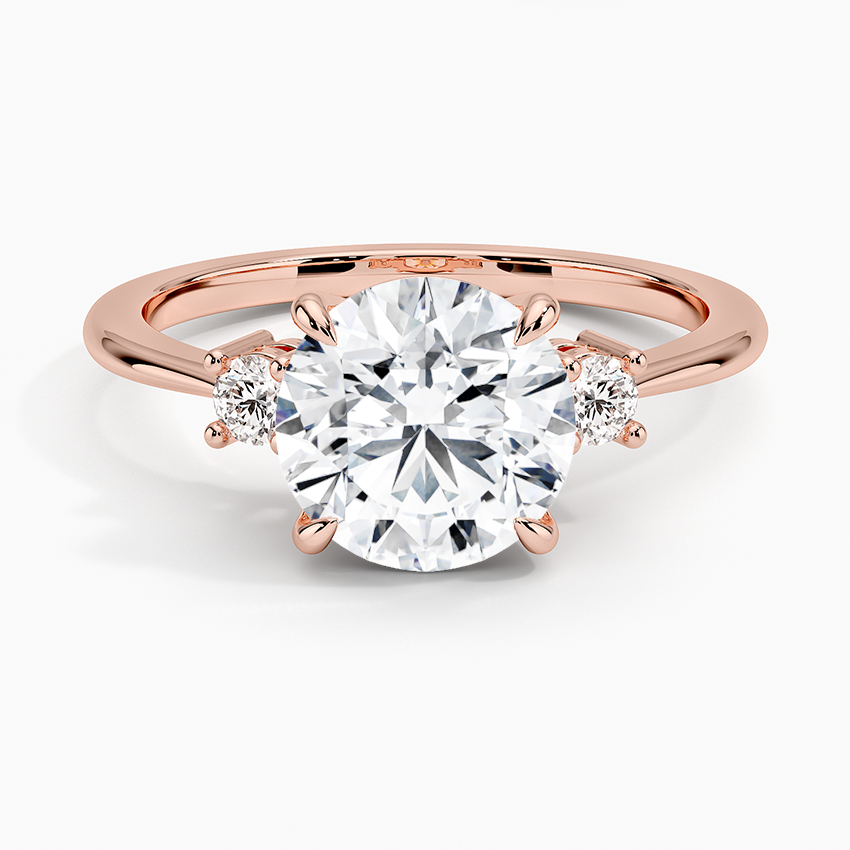 Petite Selene Three Stone Diamond Engagement Ring