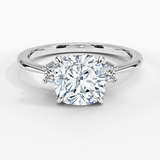 Petite Selene Three Stone Diamond Engagement Ring
