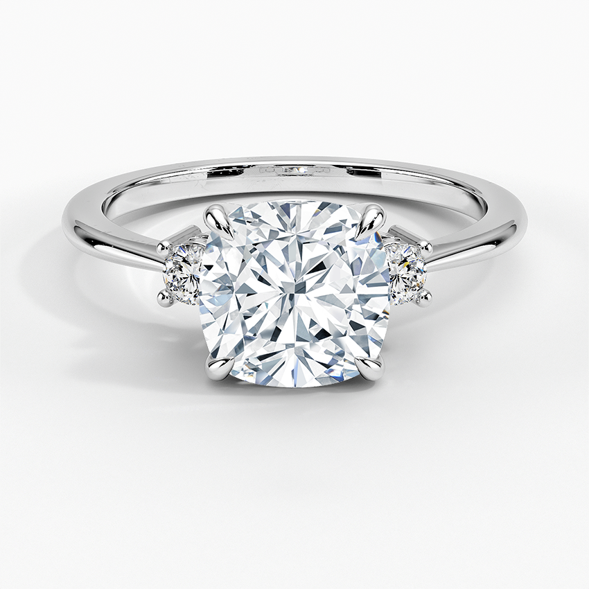 Petite Selene Three Stone Diamond Engagement Ring
