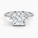 Petite Selene Three Stone Diamond Engagement Ring