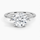Petite Selene Three Stone Diamond Engagement Ring