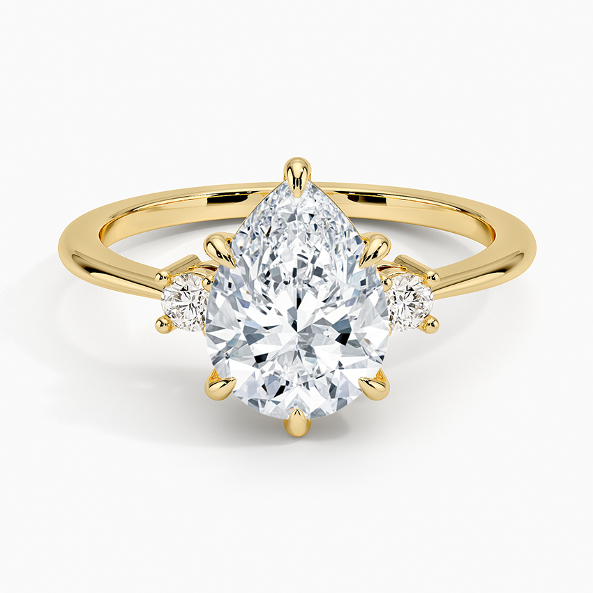 Petite Selene Three Stone Diamond Engagement Ring