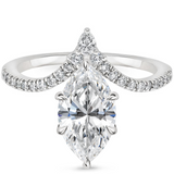 Nouveau Diamond Engagement Ring with a Marquise cut diamond in white gold