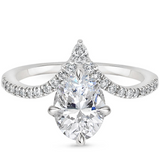 Nouveau Diamond Engagement Ring with a Oval cut diamond in white gold