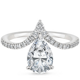 Nouveau Diamond Engagement Ring with a Pear cut diamond in white gold