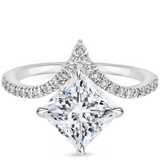 Nouveau Diamond Engagement Ring with a Princess cut diamond in white gold