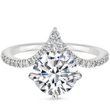 Nouveau Diamond Engagement Ring with a Round cut diamond in white gold