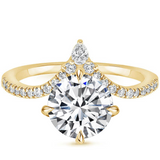 Nouveau Diamond Engagement Ring with a Round cut diamond in yellow gold
