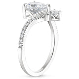 Nouveau Diamond Engagement Ring with a Pear cut diamond in white gold