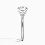 Elodie 1.8mm Solitaire Engagement Ring with a Round cut diamond in white gold — profile view