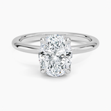 Elodie 1.8mm Solitaire Engagement Ring with a Oval cut diamond in white gold — top view