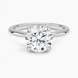 Elodie 1.8mm Solitaire Engagement Ring with a Round cut diamond in white gold — top view