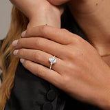 Delilah Three Stone Diamond Engagement Ring in yellow gold