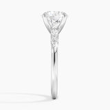 Versailles One-Quarter Coverage Diamond Engagement Ring with a Round cut diamond in white gold — profile view