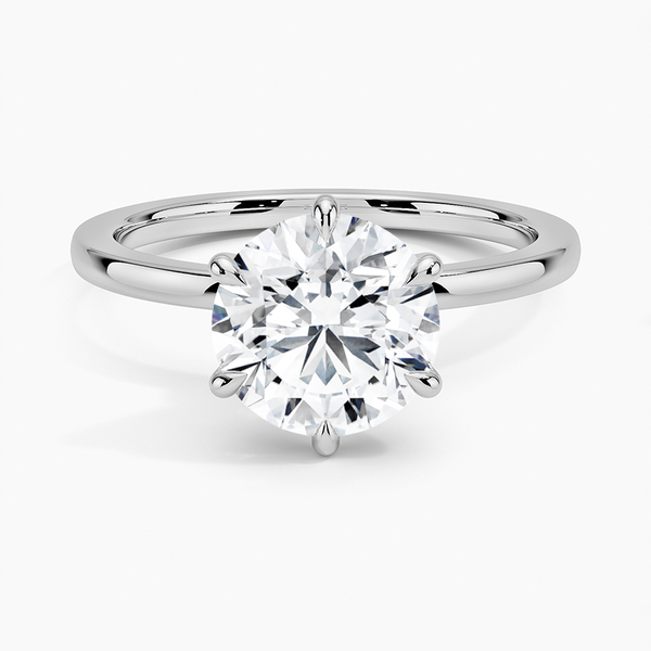Secret Halo Six-Prong Diamond Engagement Ring