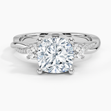 Adorned Petite Twisted Vine Three Stone Diamond Engagement Ring