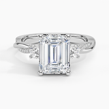 Adorned Petite Twisted Vine Three Stone Diamond Engagement Ring