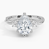 Adorned Petite Twisted Vine Three Stone Diamond Engagement Ring