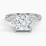 Adorned Petite Twisted Vine Three Stone Diamond Engagement Ring