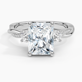 Adorned Petite Twisted Vine Three Stone Diamond Engagement Ring