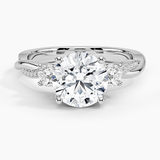 Adorned Petite Twisted Vine Three Stone Diamond Engagement Ring