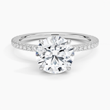 Demi Three-Quarter Coverage Diamond Engagement Ring with a Round cut diamond in white gold — top view