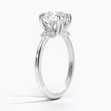 Fiore Diamond Engagement Ring with a Round cut diamond in white gold — side view