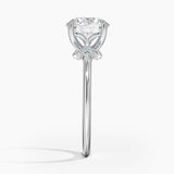 Fiore Diamond Engagement Ring with a Round cut diamond in white gold — profile view
