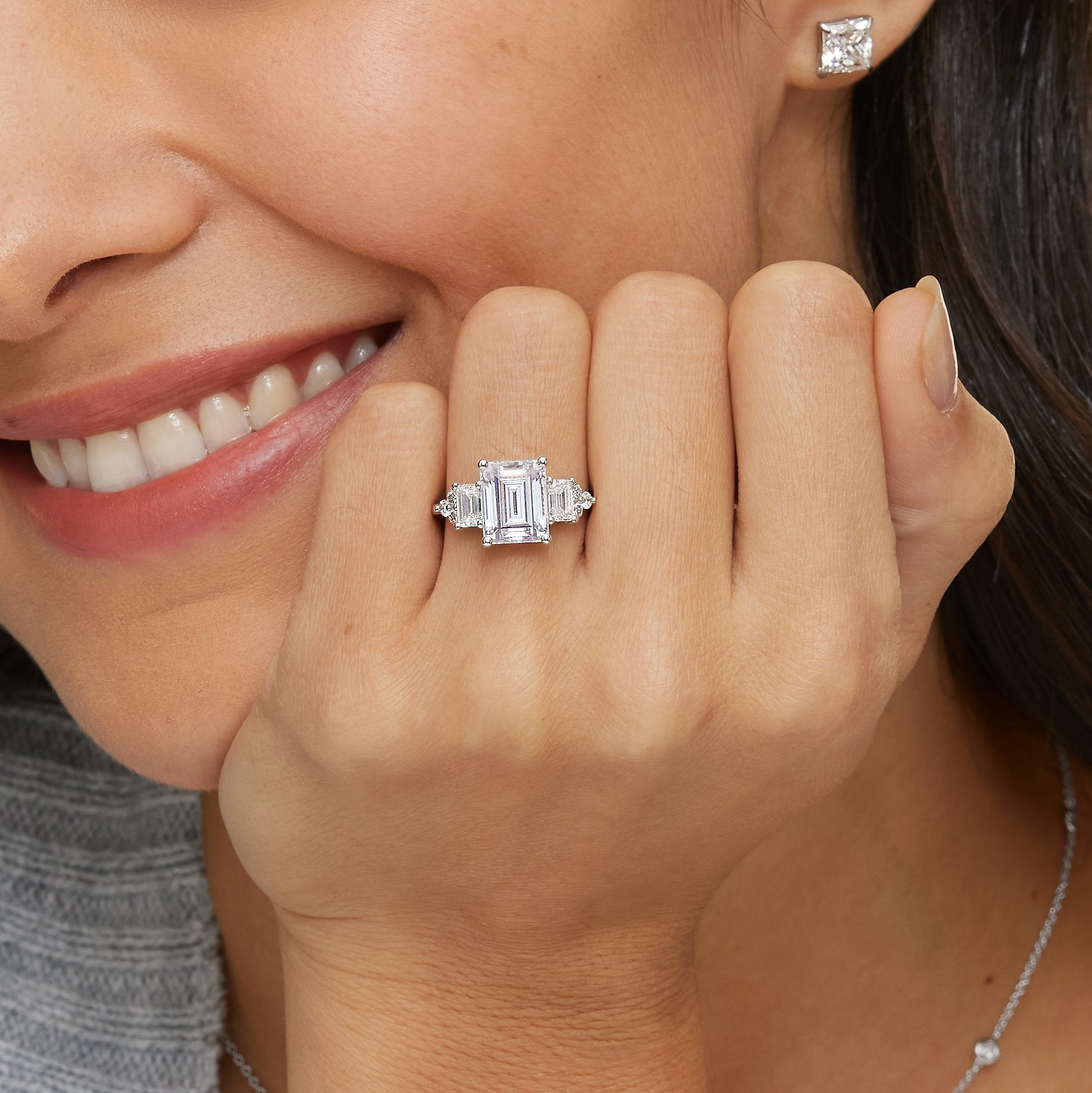 Sabine Cluster Diamond Engagement Ring