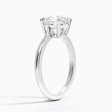 Elle Solitaire Engagement Ring with a Round cut diamond in white gold — side view