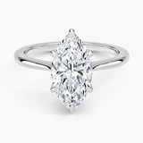 Elle Solitaire Engagement Ring with a Marquise cut diamond in white gold — top view