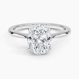 Elle Solitaire Engagement Ring with a Oval cut diamond in white gold — top view