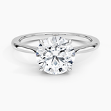 Elle Solitaire Engagement Ring with a Round cut diamond in white gold — top view