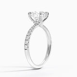 Freesia 2mm Diamond Engagement Ring with a Round cut diamond in white gold — side view