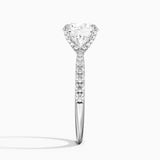 Freesia 2mm Diamond Engagement Ring with a Round cut diamond in white gold — profile view