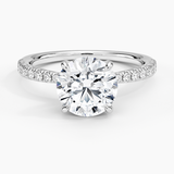 Freesia 2mm Diamond Engagement Ring with a Round cut diamond in white gold — top view