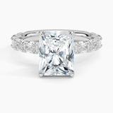 Nathalie Emerald-Cut Diamond Engagement Ring with a Radiant cut diamond in white gold — top view