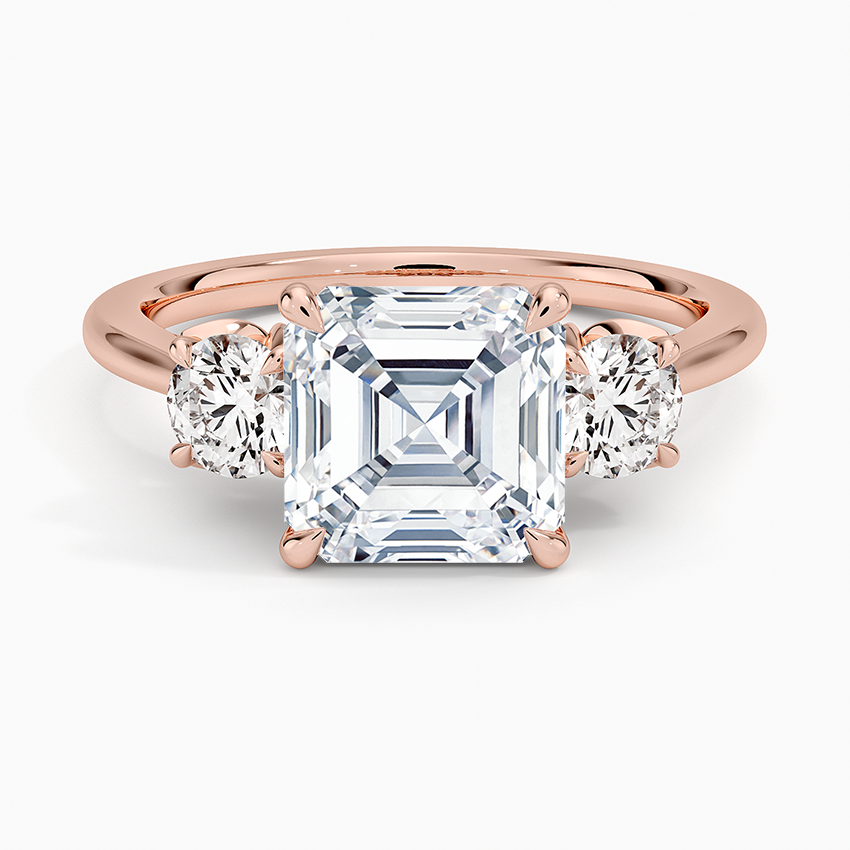Petal Three Stone Diamond Engagement Ring