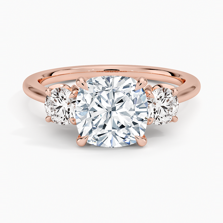 Petal Three Stone Diamond Engagement Ring